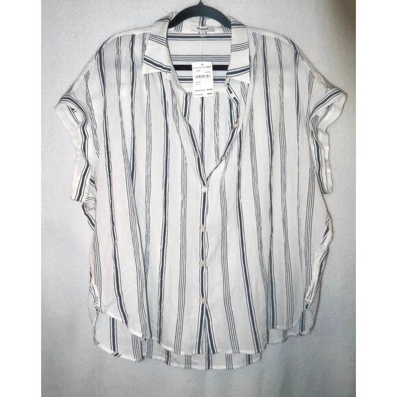 Central Drapey Shirt in Fairborn Stripe XXL - Picture 3 of 7